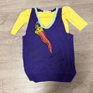 Moschino Purple and Yellow Top